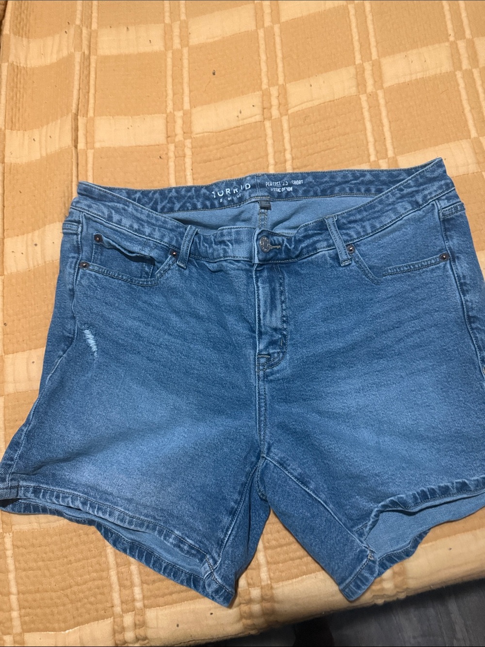 torrid Mid-Rise Blue Denim Jean Shorts